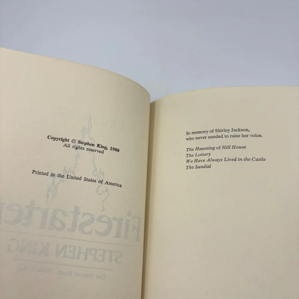 Stephen King Firestarter Book Adult Good Hardcover Book Club Edition 1980